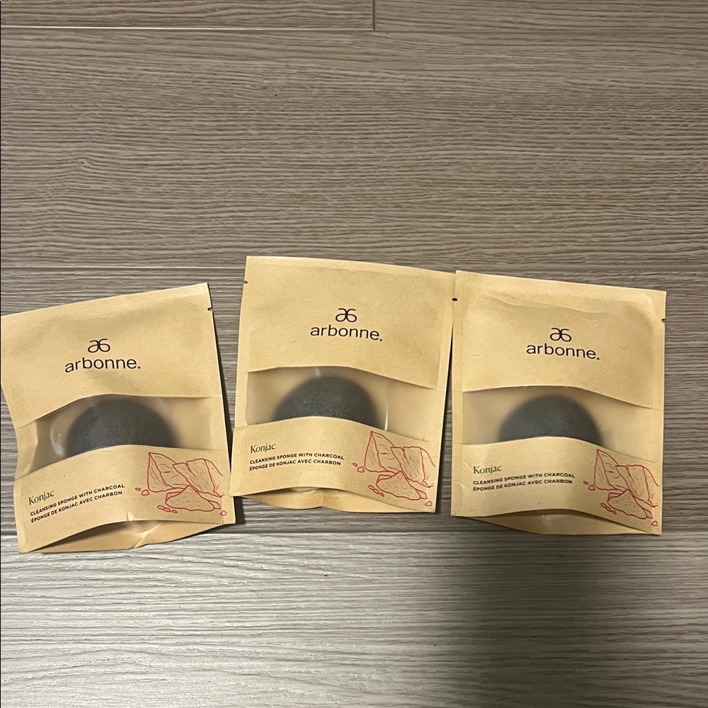 Arbonne Natural Konjac Sponge Trio - Picture 1 of 3